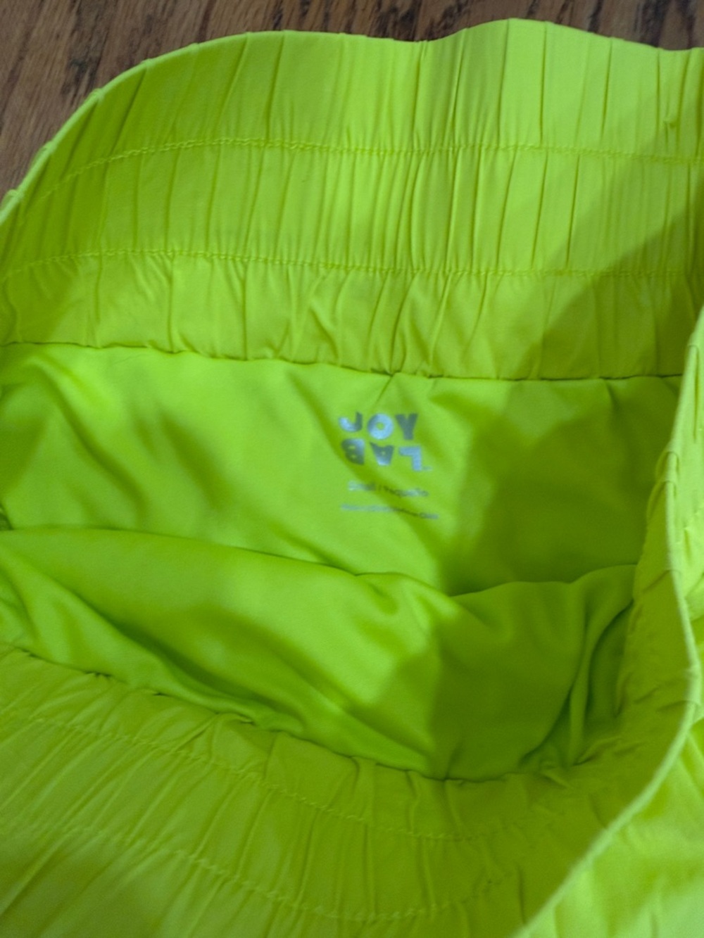 JoyLab Neon Yellow & Teal Women Athletic Shorts - Elastic Waist - Picture 5 of 7